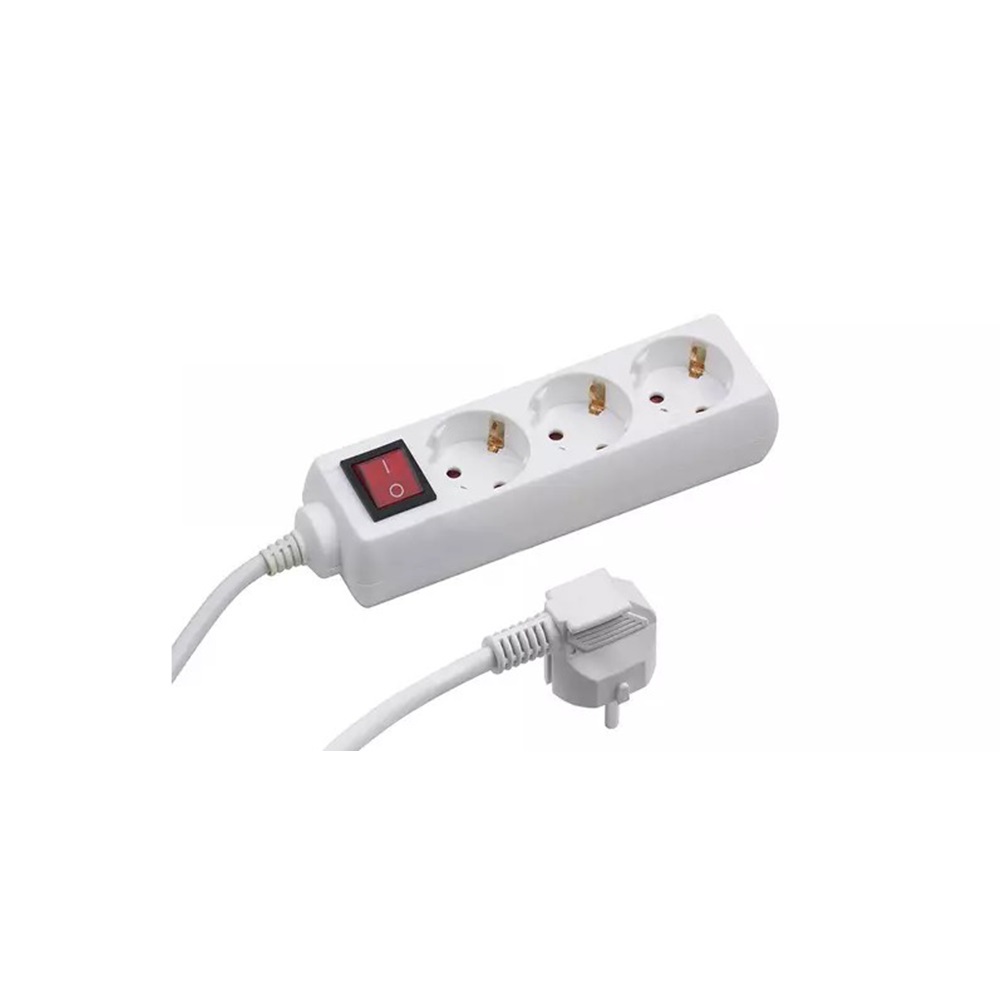 Elosztó három csatlakozós, kapcsolós 1,5m kábellel asztali 16A max. 3500W