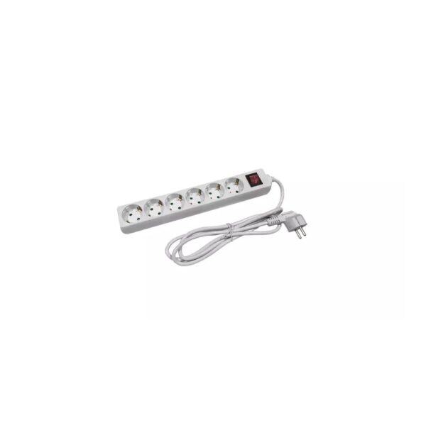Elosztó hat csatlakozós, kapcsolós 1,5m kábellel asztali 16A max. 3500W