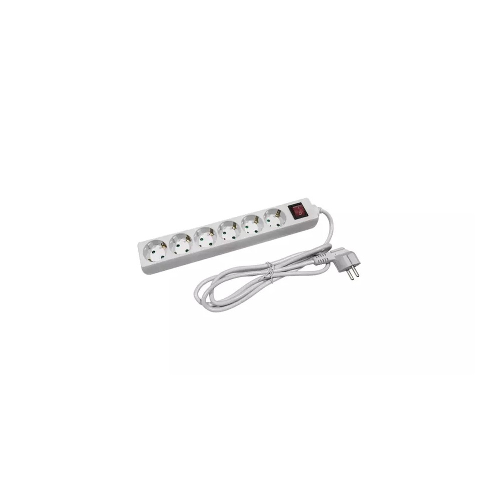 Elosztó hat csatlakozós, kapcsolós 1,5m kábellel asztali 16A max. 3500W