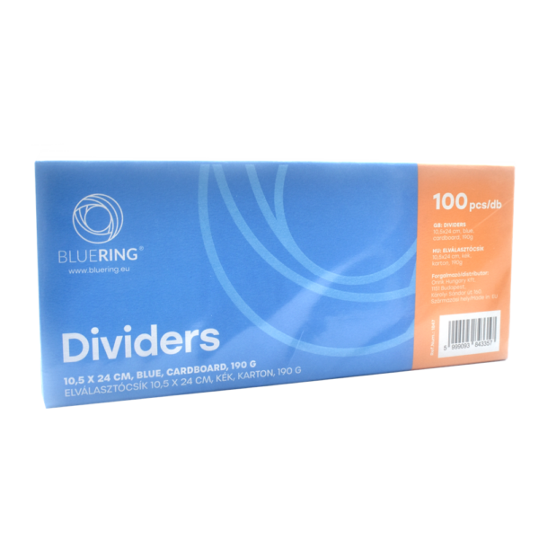 Elválasztócsík, karton 190g. 10,5x24cm, 100 db/csomag, Bluering® kék