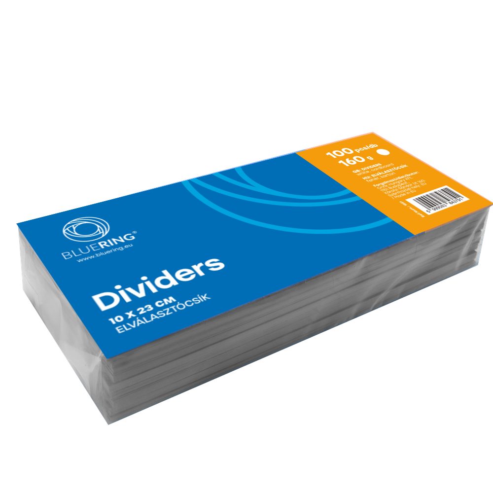 Elválasztócsík, karton 190g. 10,5x24cm, 100 db/csomag, Bluering® fehér