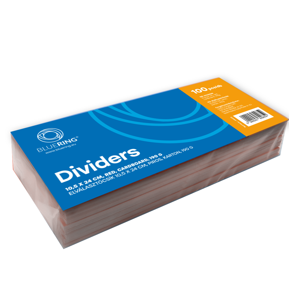 Elválasztócsík, karton 190g. 10,5x24cm, 100 db/csomag, Bluering® piros - Image 2