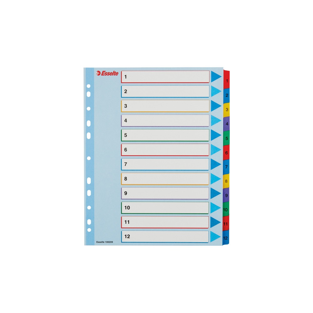 Elválasztólap, A4, Maxi regiszteres 1-12 laminált karton előlap 100209 Esselte - Image 2