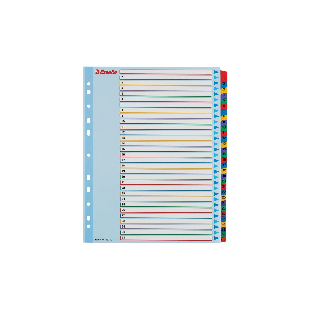 Elválasztólap, A4, Maxi regiszteres 1-31 laminált karton előlap 100210 Esselte - Image 2