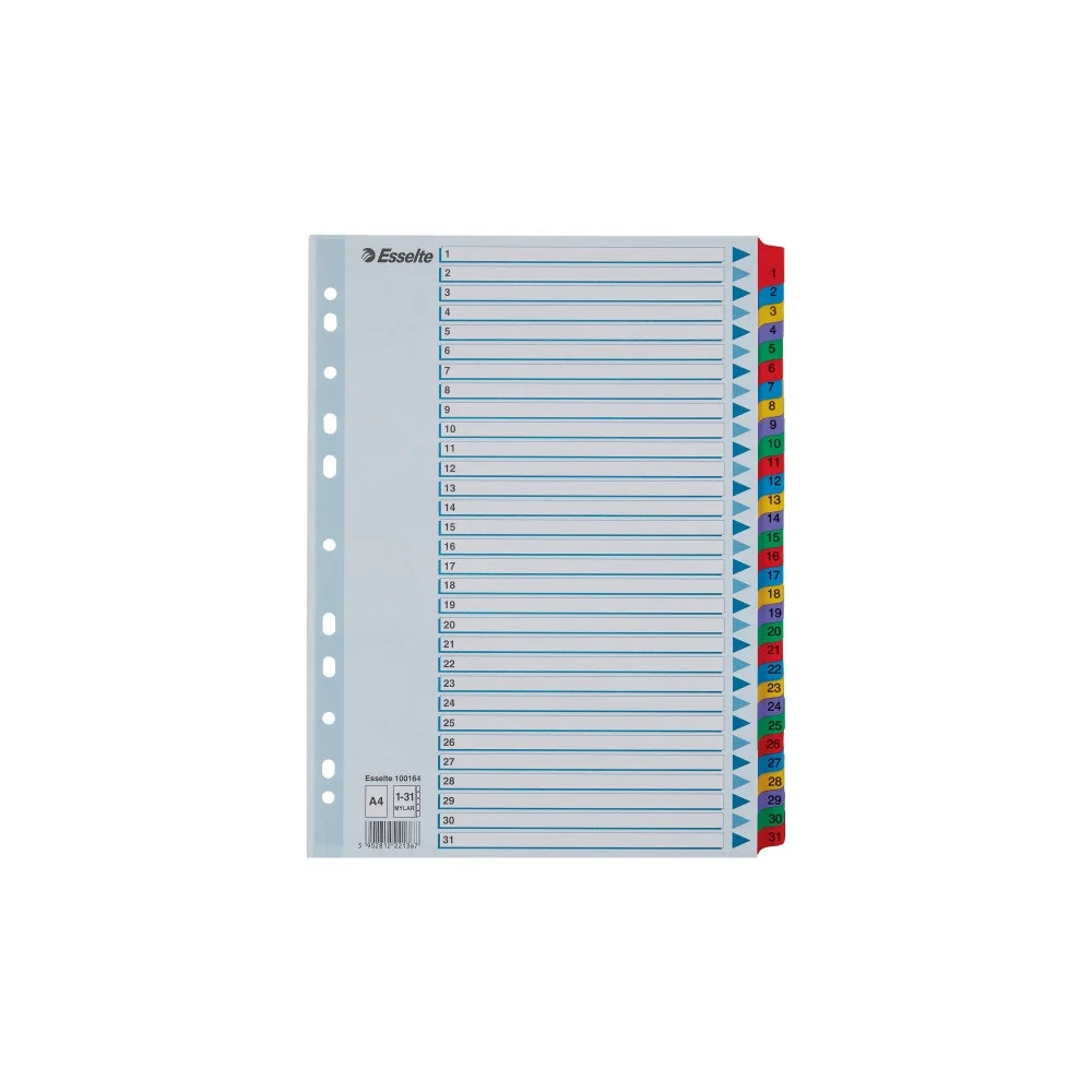 Elválasztólap, A4, regiszteres 1-31 laminált karton fülek 100164 Esselte - Image 2