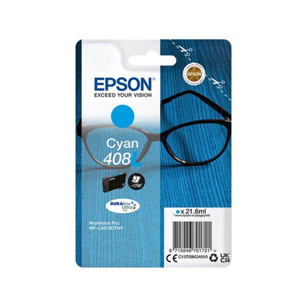 Epson 408XL/T09K2 tintapatron cyan ORIGINAL