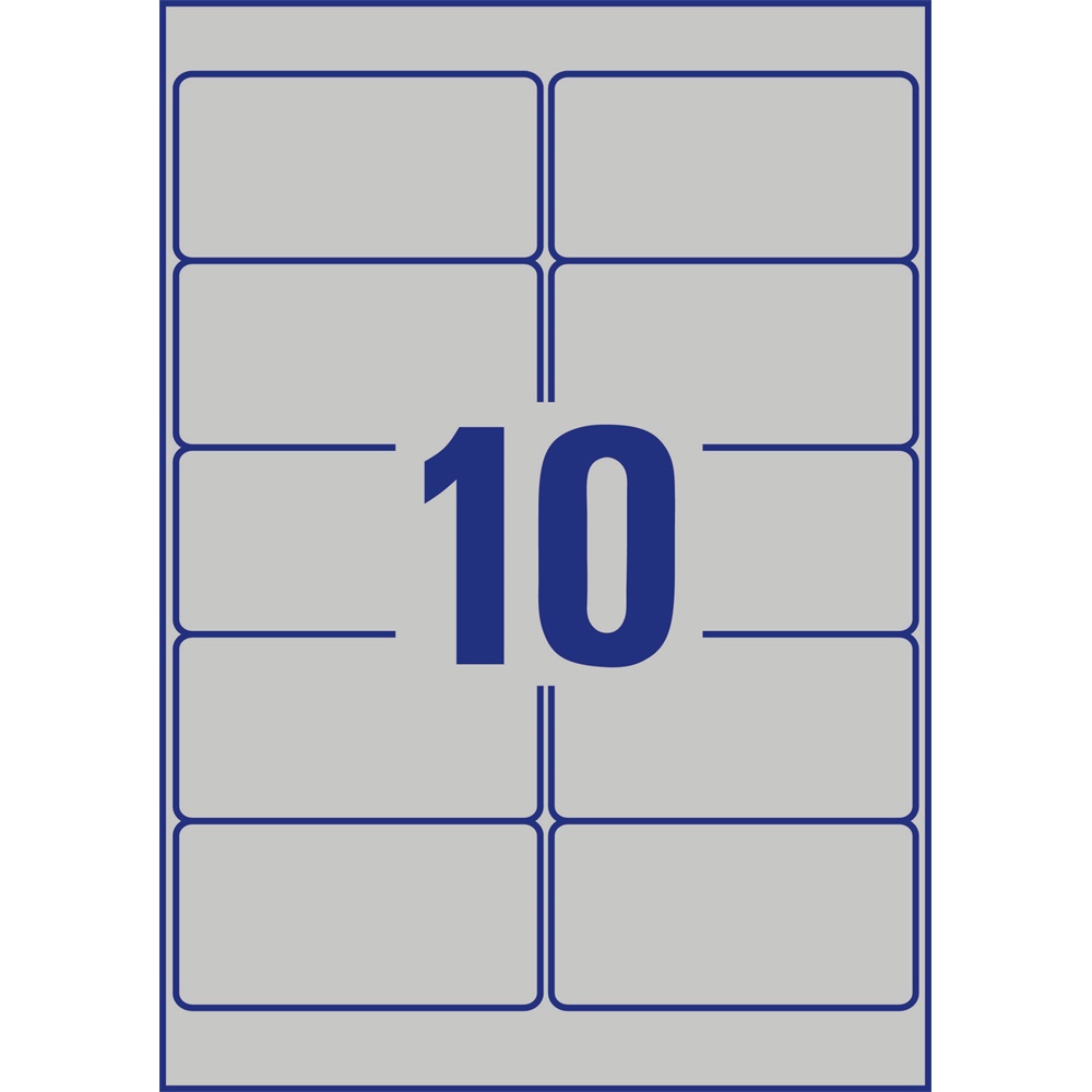 Etikett címke, 96x50,8mm, 20lap 10 címke/lap ipari ezüst poliészter Avery - Image 3