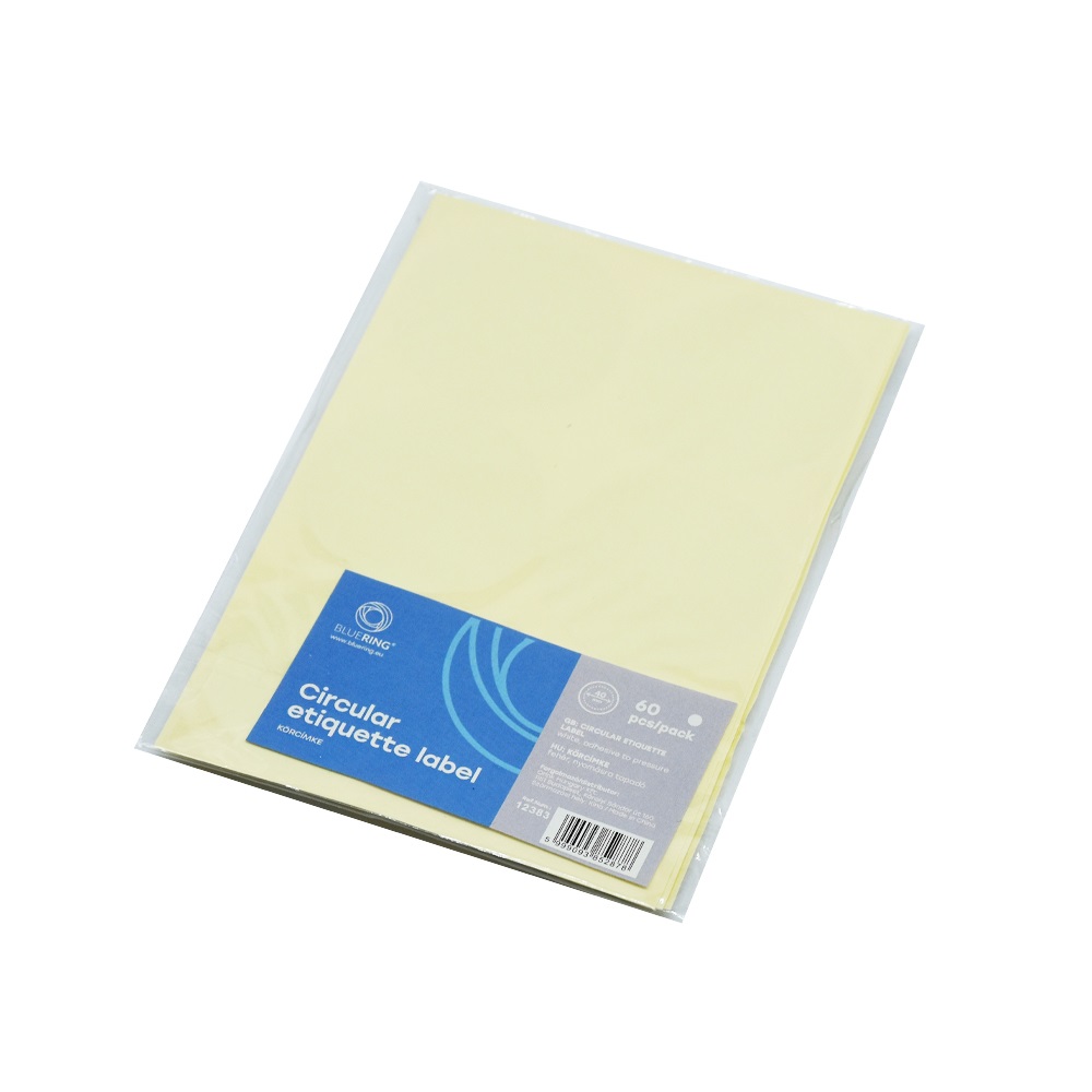 Etikett címke, 40mm, körcímke 60 db/csomag Bluering® fehér - Image 4