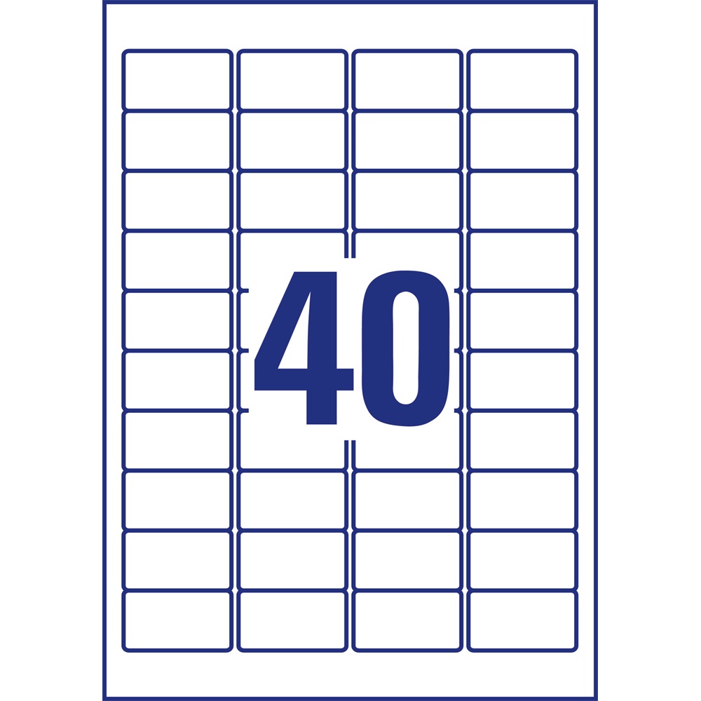 Etikett címke, 45,7 x25,4mm,víztiszta, 40 címke/ív, 25 ív/doboz, Avery átlátszó - Image 3