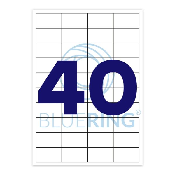 Etikett címke, 52,5x29,7mm, 100 lap, 40 címke/lap Bluering®