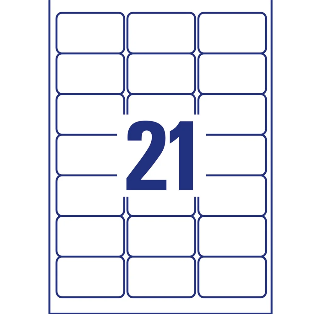 Etikett címke, 63,5 x38,1mm,víztiszta, 21 címke/ív, 25 ív/doboz, Avery átlátszó - Image 2