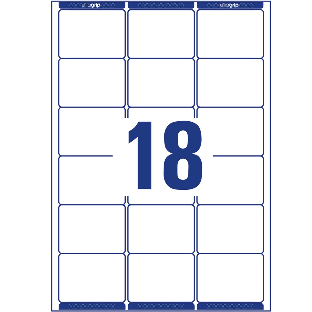 Etikett címke, 63,5 x46,6mm, 18 címke/ív, 100 ív/doboz, Avery fehér - Image 2