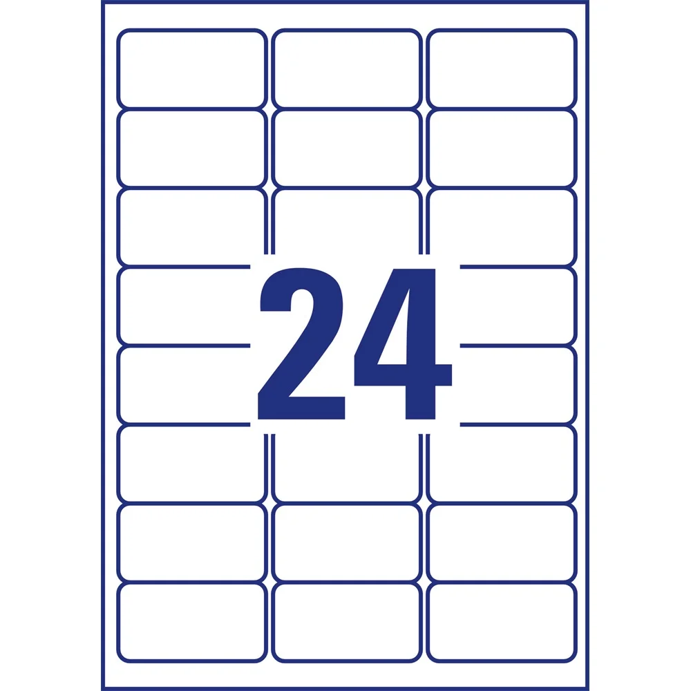 Etikett címke, 63,5 x33,9mm, időjárásálló poliészter, 24 címke/ív, 20 ív/doboz, Avery fehér - Image 3