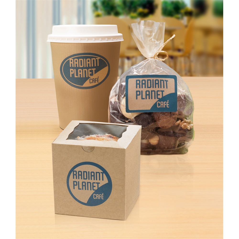 Etikett címke, 62 x42mm, környezetbarát 18 címke/lap, 25 lap/doboz, Avery barna - Image 6