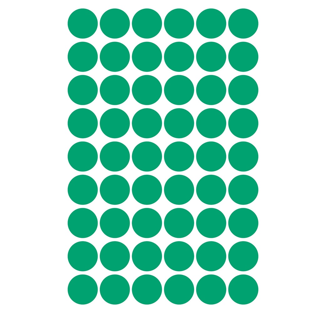 Etikett címke, o12mm, jelölésre, 54 címke/ív, 5 ív/doboz, Avery zöld