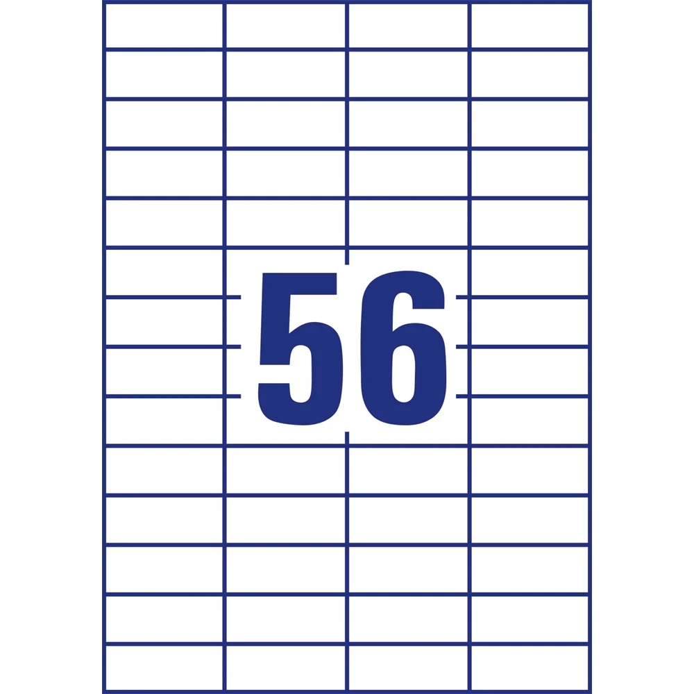 Etikett címke, 52,5 x21,2mm, univerzális, 56 címke/ív, 100 ív/doboz, Avery fehér - Image 4