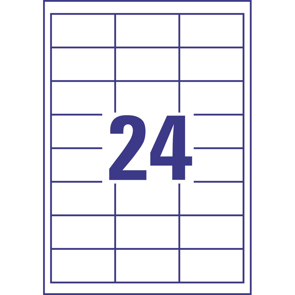 Etikett címke, 64,6 x33,8mm, univerzális, 24 címke/ív, 100 ív/doboz, Avery fehér - Image 4