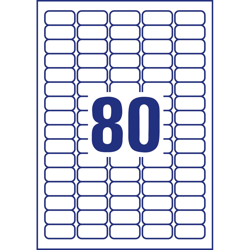Etikett címke, 35,6 x16,9mm, univerzális visszaszedhető, 80 címke/ív, 100 ív/doboz, Avery fehér - Image 3