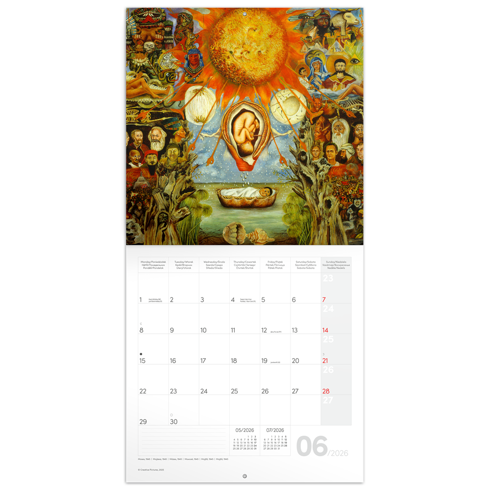 Falinaptár képes lemeznaptár 300x300mm, Frida Kahlo Realsystem 2026. - Image 2