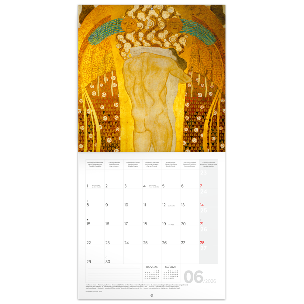 Falinaptár képes lemeznaptár 300x300mm, Gustav Klimt Realsystem 2026. - Image 2