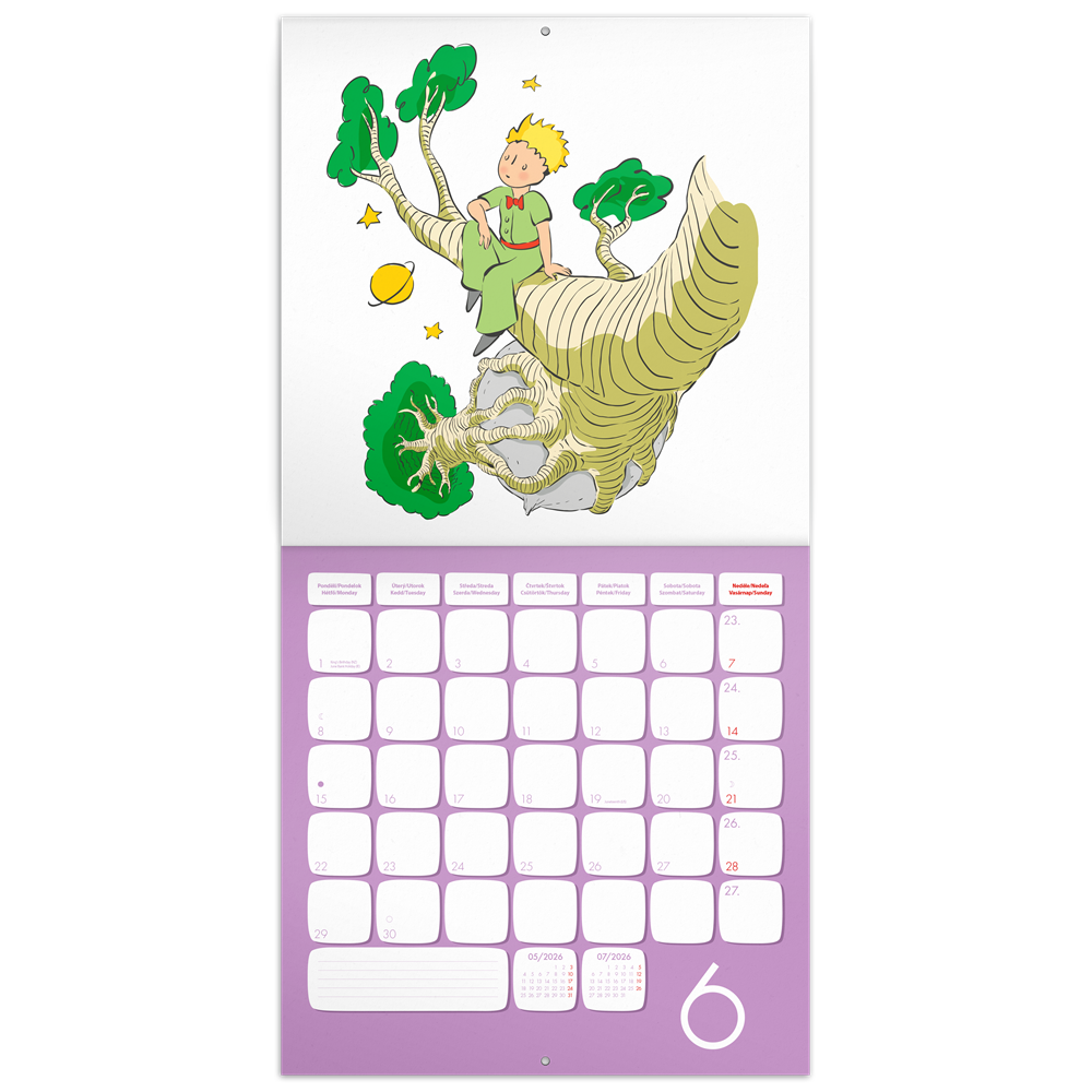 Falinaptár képes lemeznaptár 300x300mm, Le Petit Prince Realsystem 2026. - Image 2