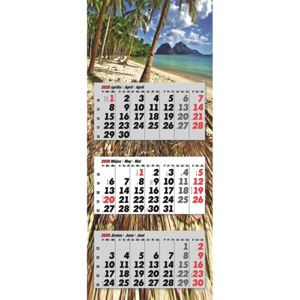 Falinaptár speditőr 3 részes 330mmx680mm, színes hátlappal Szigetek Realsystem 2026.