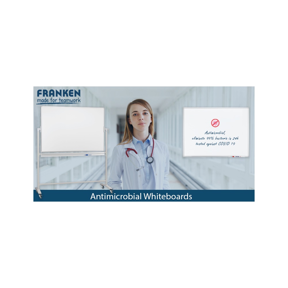 Fehértábla mágneses alukeretes,zománcozott,antimikrobiális 90x120cm,ValueLine SC3803 Franken - Image 2
