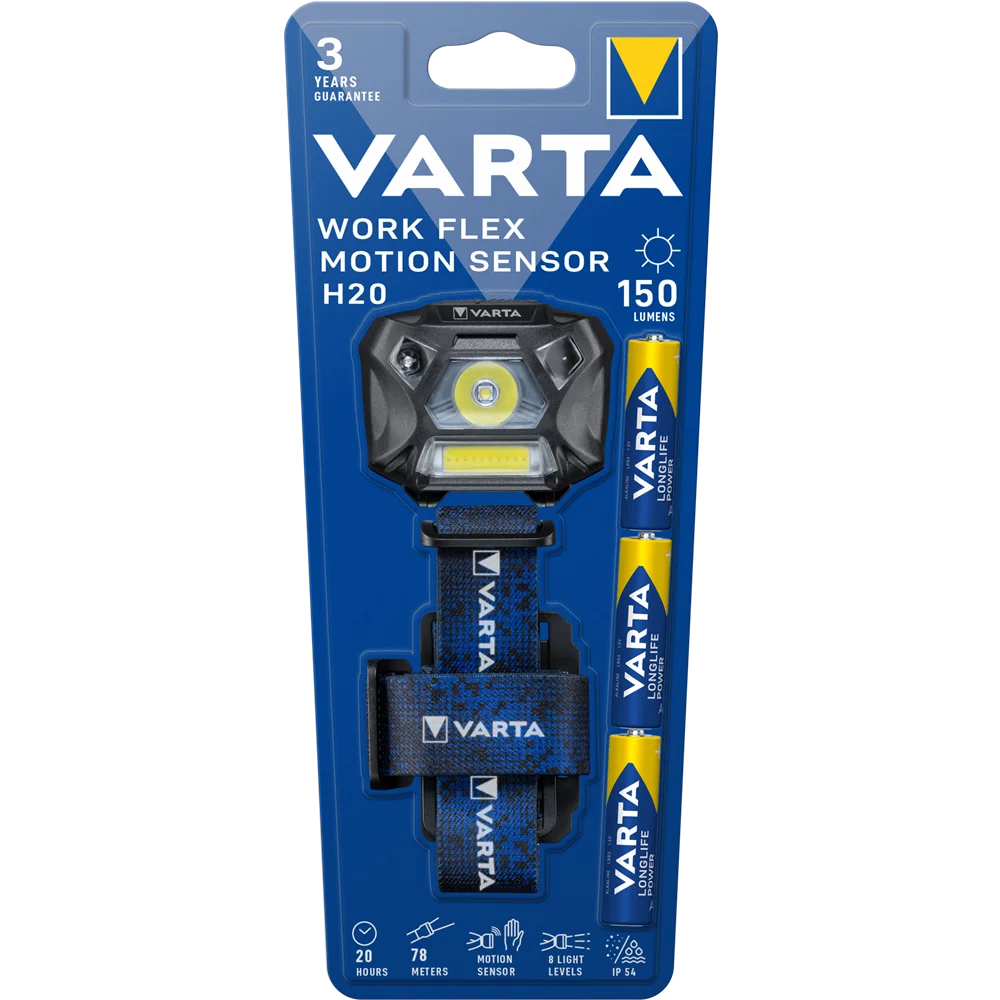 Fejlámpa H20 work flex motion sensor Varta