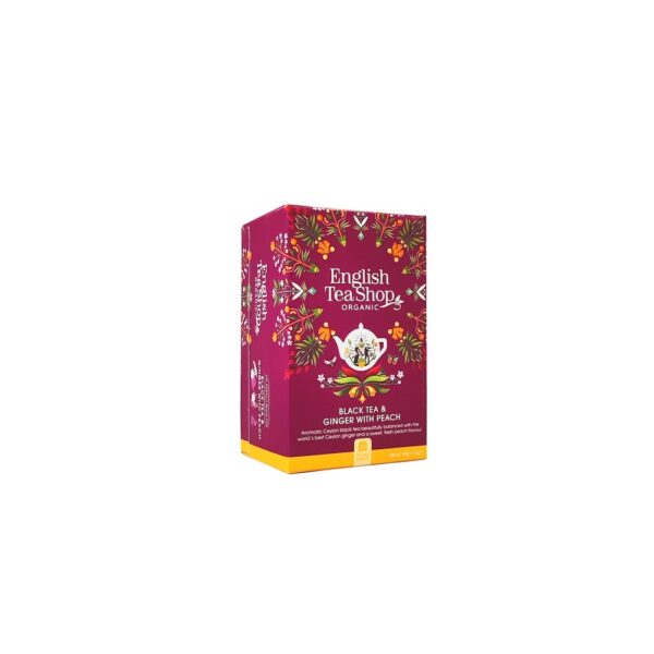 Fekete tea 20x2 g English Tea Shop 20, bio gyömbér, barack