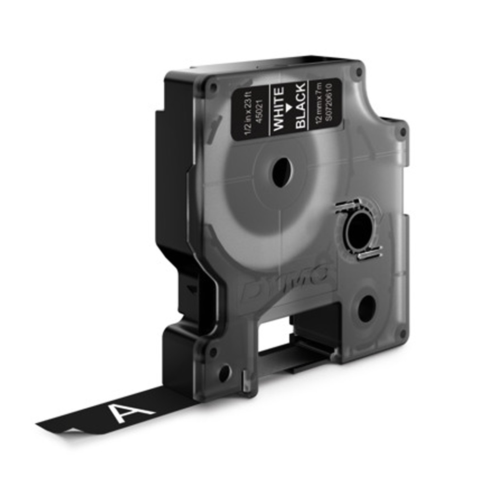Feliratozógép szalag Dymo D1 S0720610/45021 12mmx7m ORIGINAL fehér/fekete - Image 2