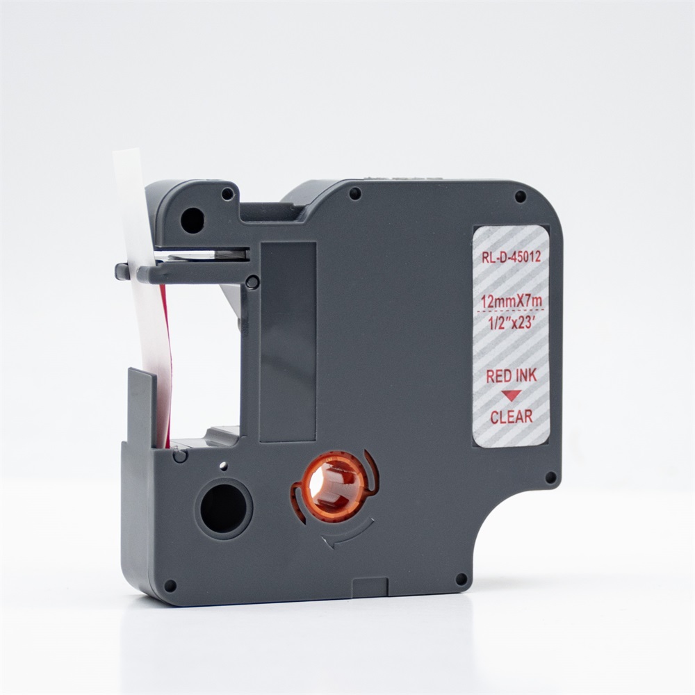 Feliratozógép szalag kompatibilis Dymo D1 S0720520/45012 12mmx7m ECO piros/víztiszta - Image 2