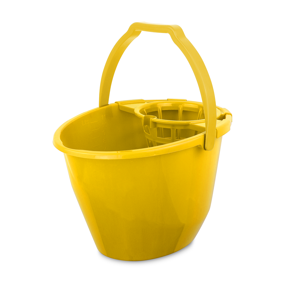 Felmosó vödör 11 literes ovális csavaró kosárral sárga Bonus_B105