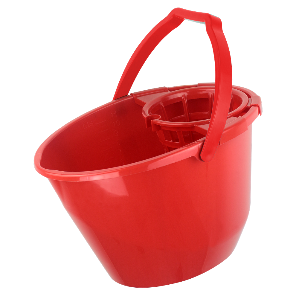 Felmosó vödör 11 literes ovális csavaró kosárral piros Bonus_B186 - Image 4