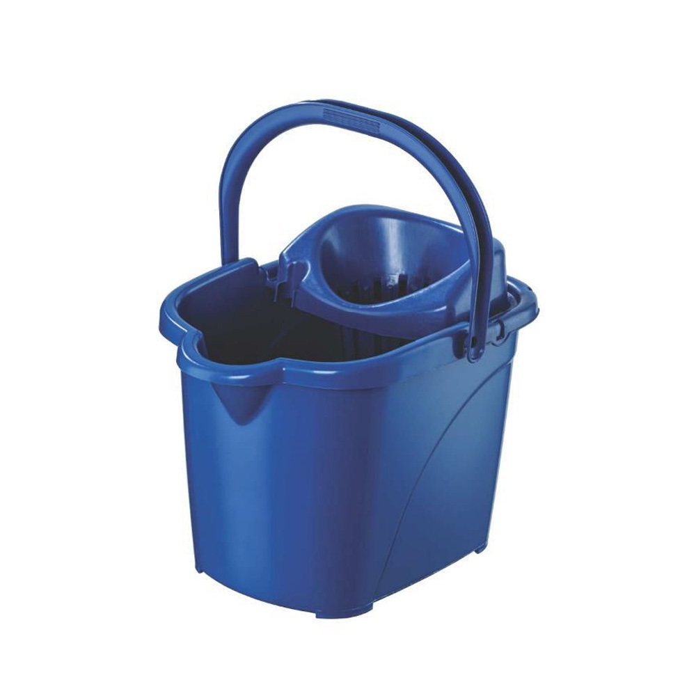 Felmosó vödör gurulós műanyag kicsavaró kosárral 15 literes UP604-005 kék - Image 2