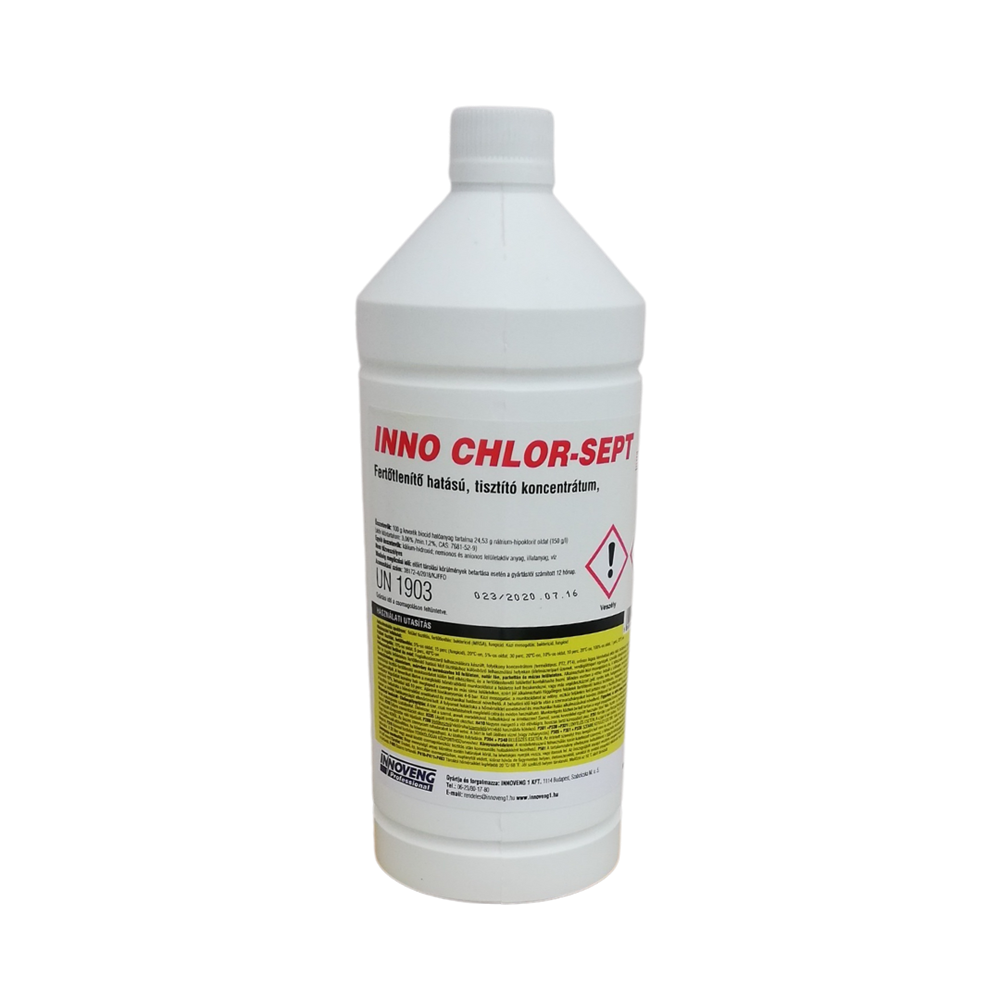 Fertőtlenítő hatású tisztítószer 1 liter klóros Inno Chlor-Sept