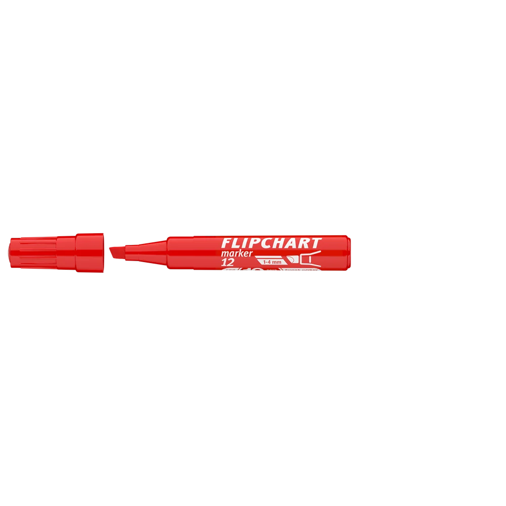 Flipchart marker vízbázisú 1-4mm, vágott Artip 12 piros
