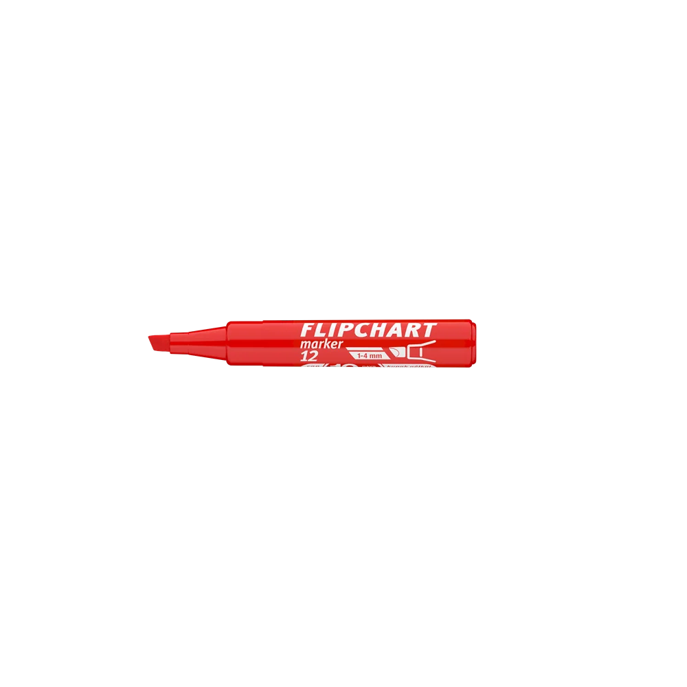 Flipchart marker vízbázisú 1-4mm, vágott Artip 12 piros - Image 3