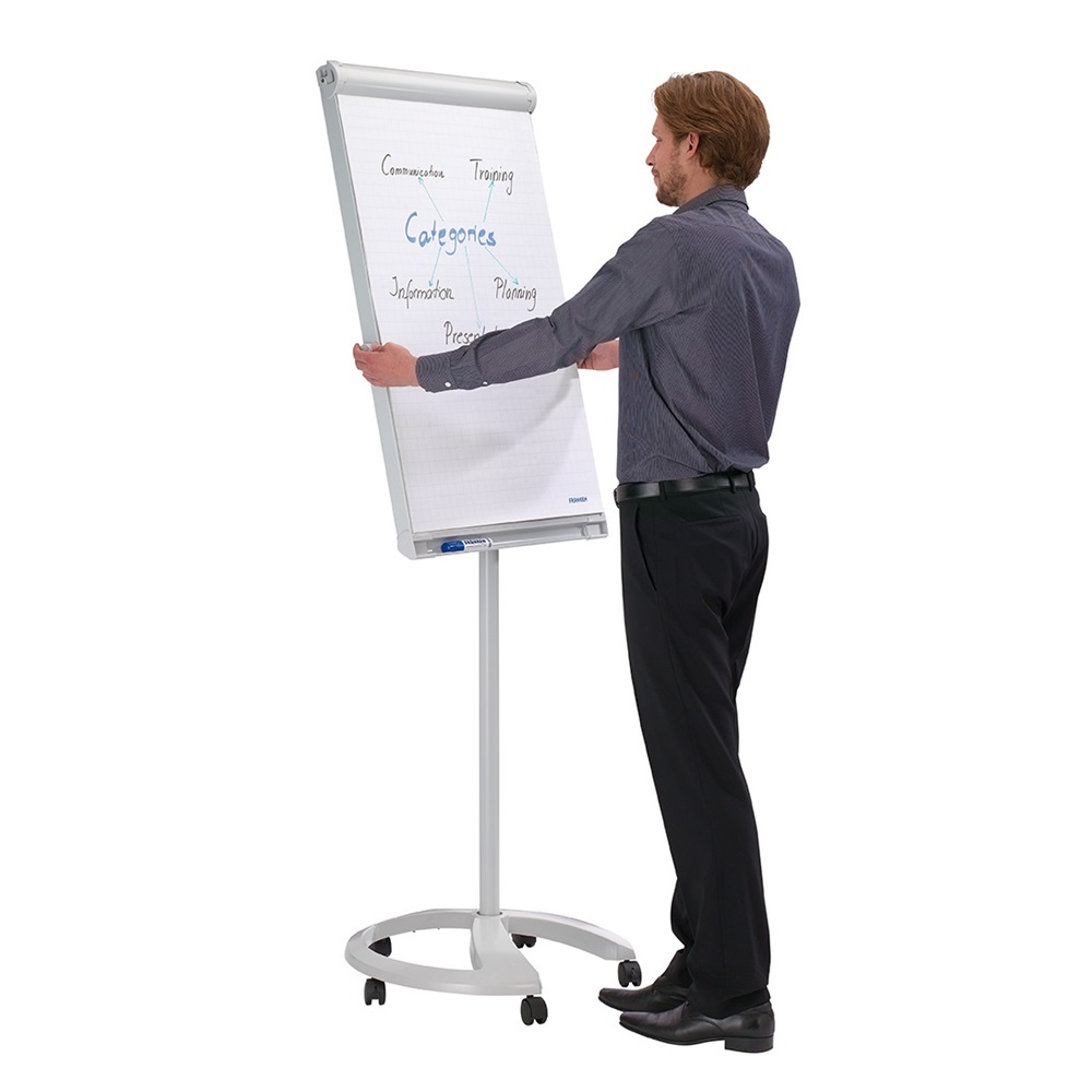 Flipchart tábla mobil 67x95cm, mágneses, 2 db segédkarral, 5 görgős Proline  FC81 Franken - Image 2