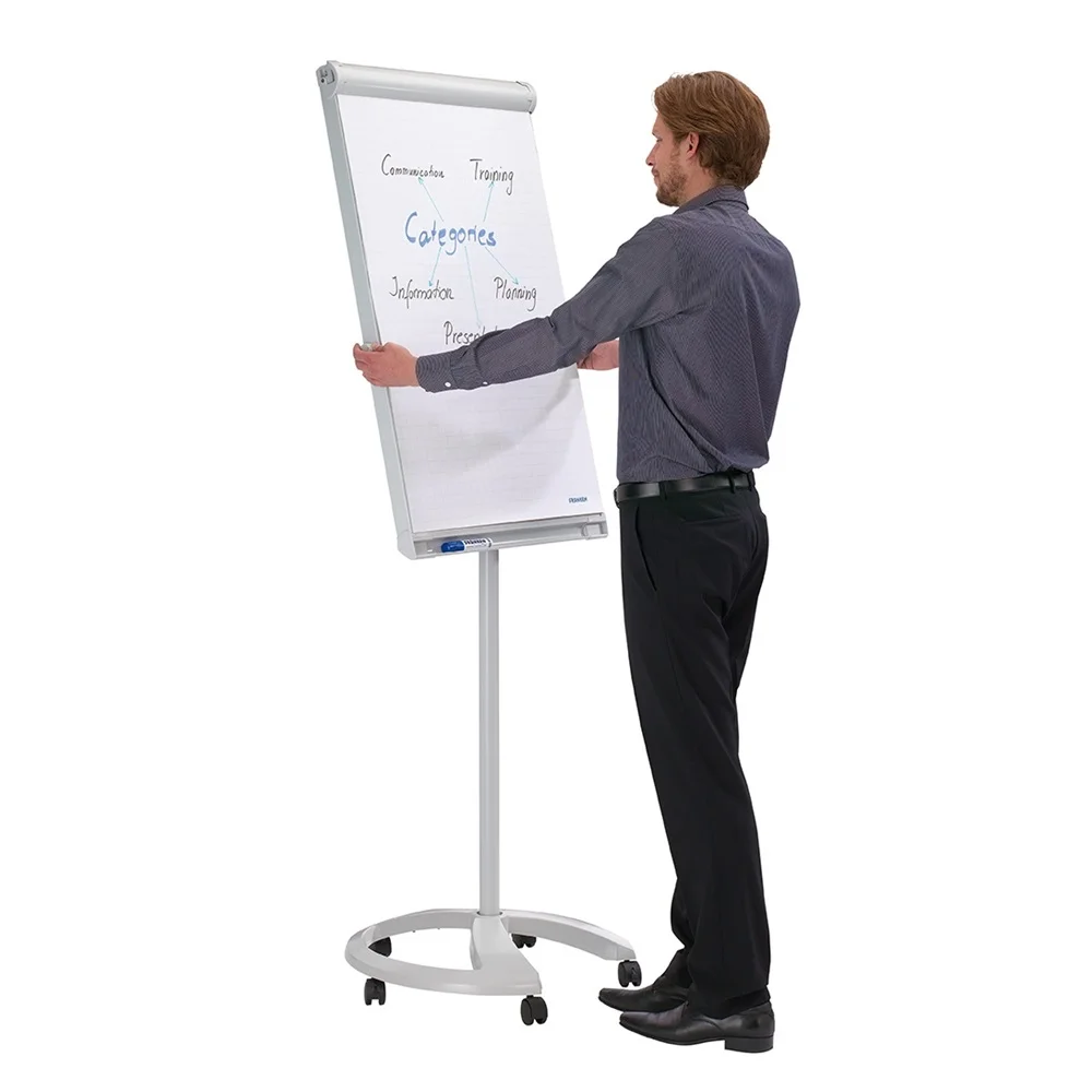 Flipchart tábla mobil 67x95cm, mágneses, 2 db segédkarral, 5 görgős Proline  FC81 Franken - Image 2