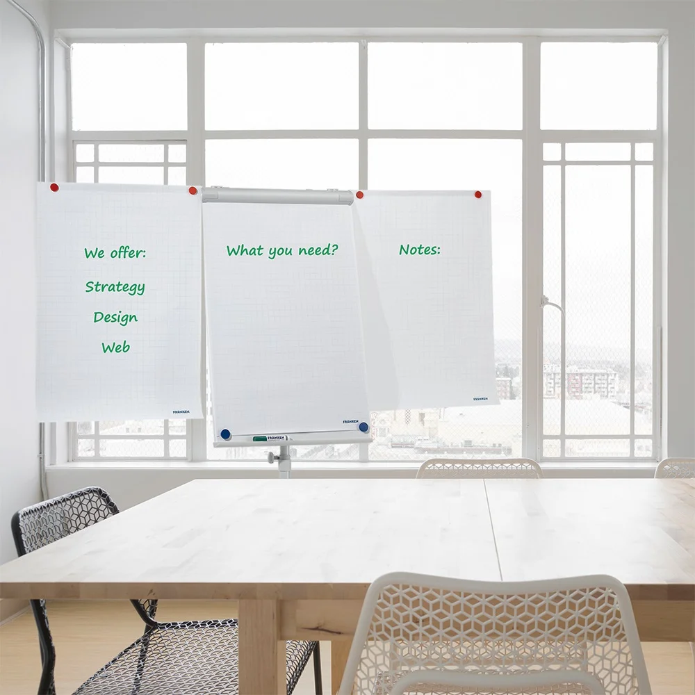 Flipchart tábla mobil 68x105cm, mágneses, 2 db segédkarral, 5 görgős Premium line  F2400/N Franken - Image 3