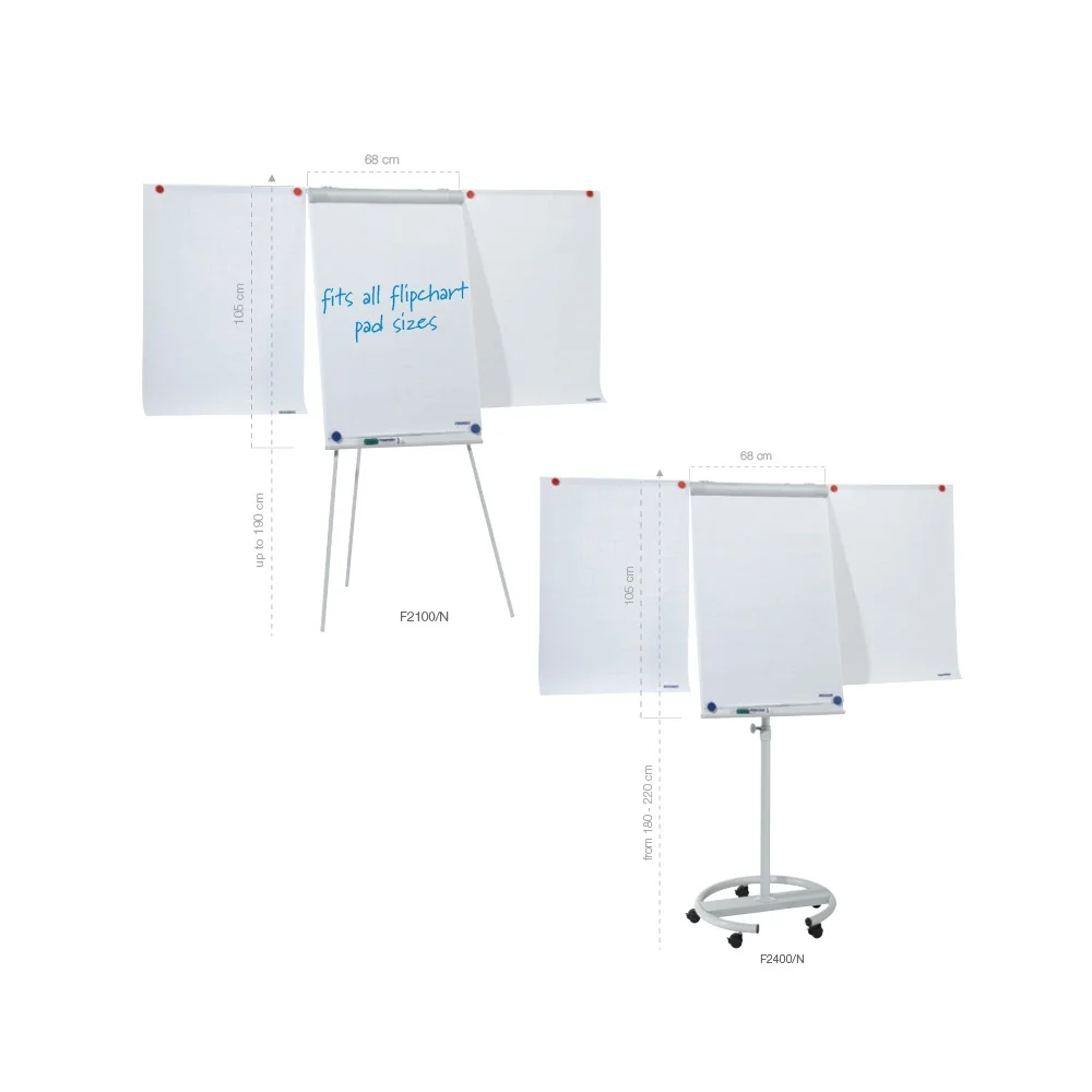 Flipchart tábla mobil 68x105cm, mágneses, 2 db segédkarral, 5 görgős Premium line  F2400/N Franken - Image 6
