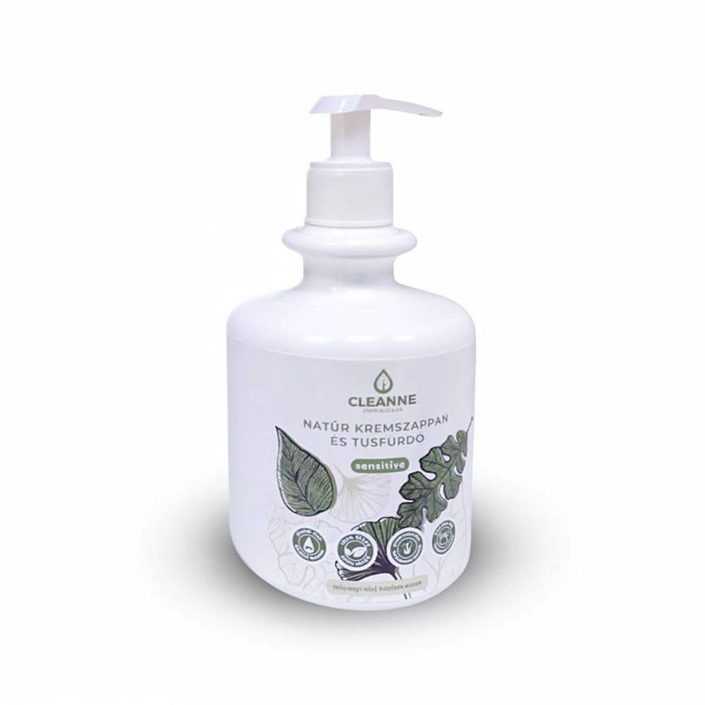 Folyékony krémszappan és tusfürdő 470 g Cleanne_Sensitive Natúr
