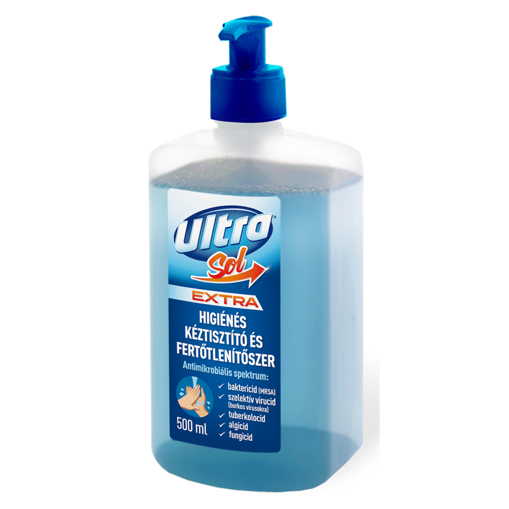 Folyékony szappan pumpás 500 ml fertőtlenítő hatással Ultra Sol Extra