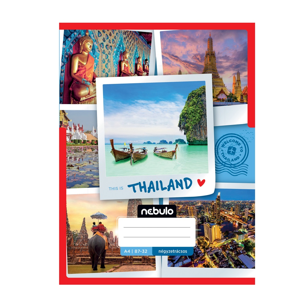 Füzet, A4, kockás, 87-32, ország-város minták, 12 db/csomag Nebulo - Image 6