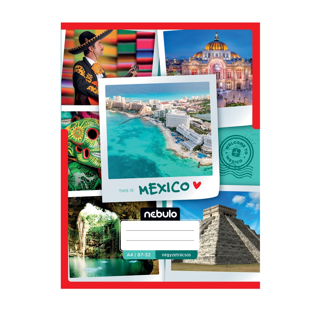 Füzet, A4, kockás, 87-32, ország-város minták, 12 db/csomag Nebulo - Image 5