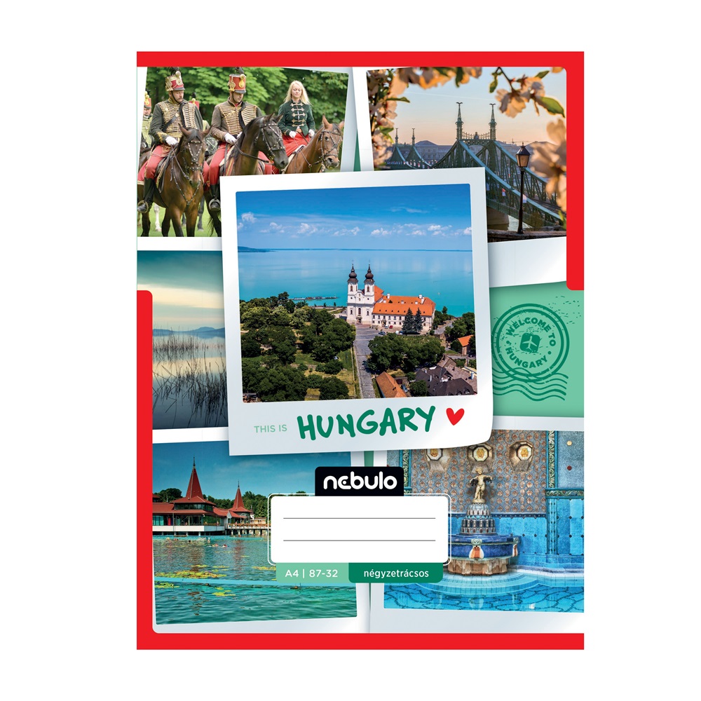 Füzet, A4, kockás, 87-32, ország-város minták, 12 db/csomag Nebulo - Image 2