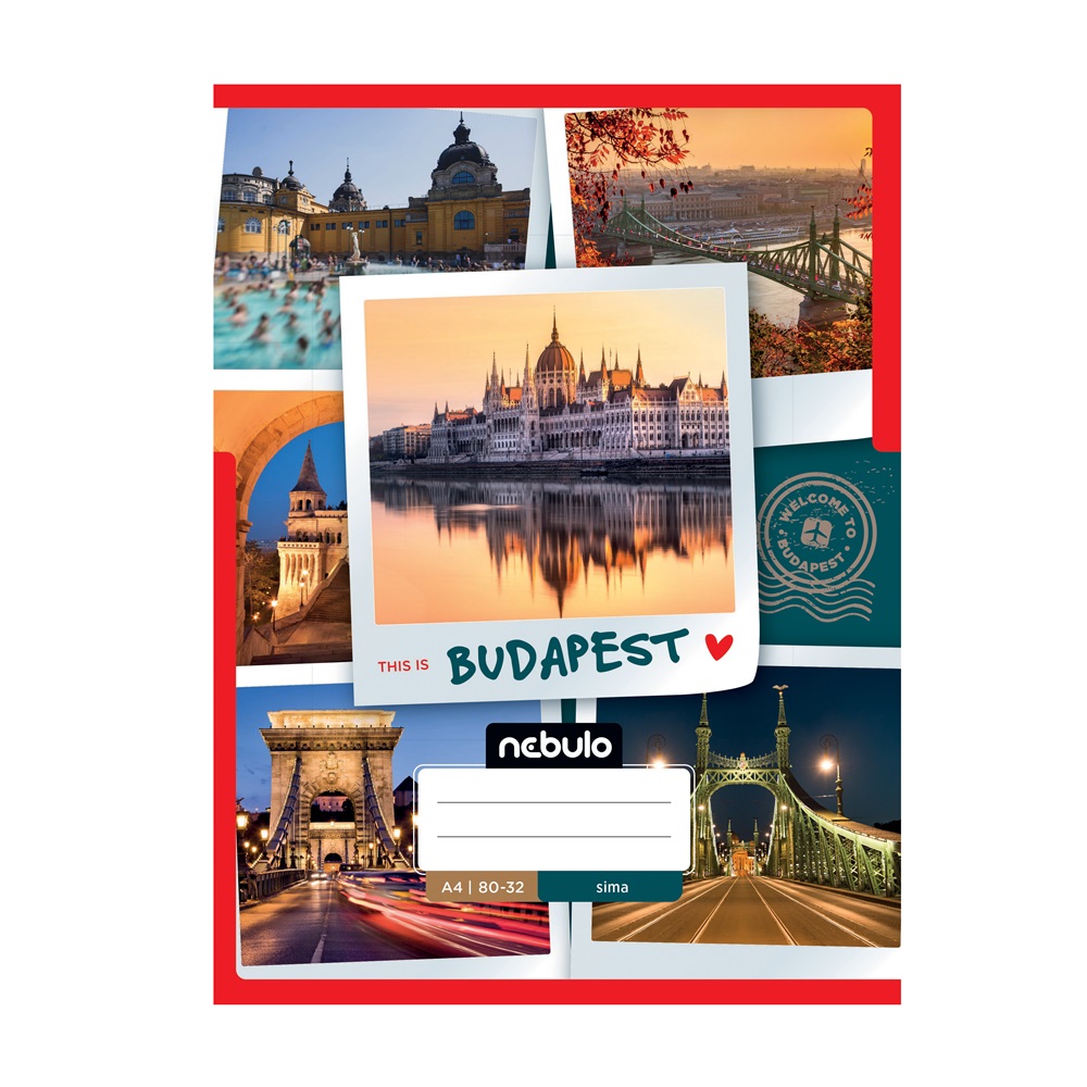 Füzet, A4, sima, 80-32, ország-város minták, 12 db/csomag Nebulo - Image 3