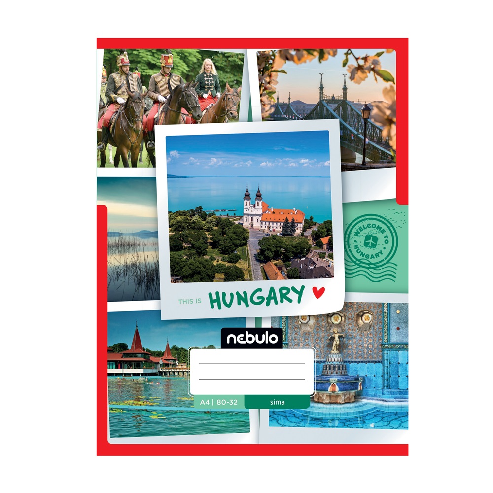 Füzet, A4, sima, 80-32, ország-város minták, 12 db/csomag Nebulo - Image 2