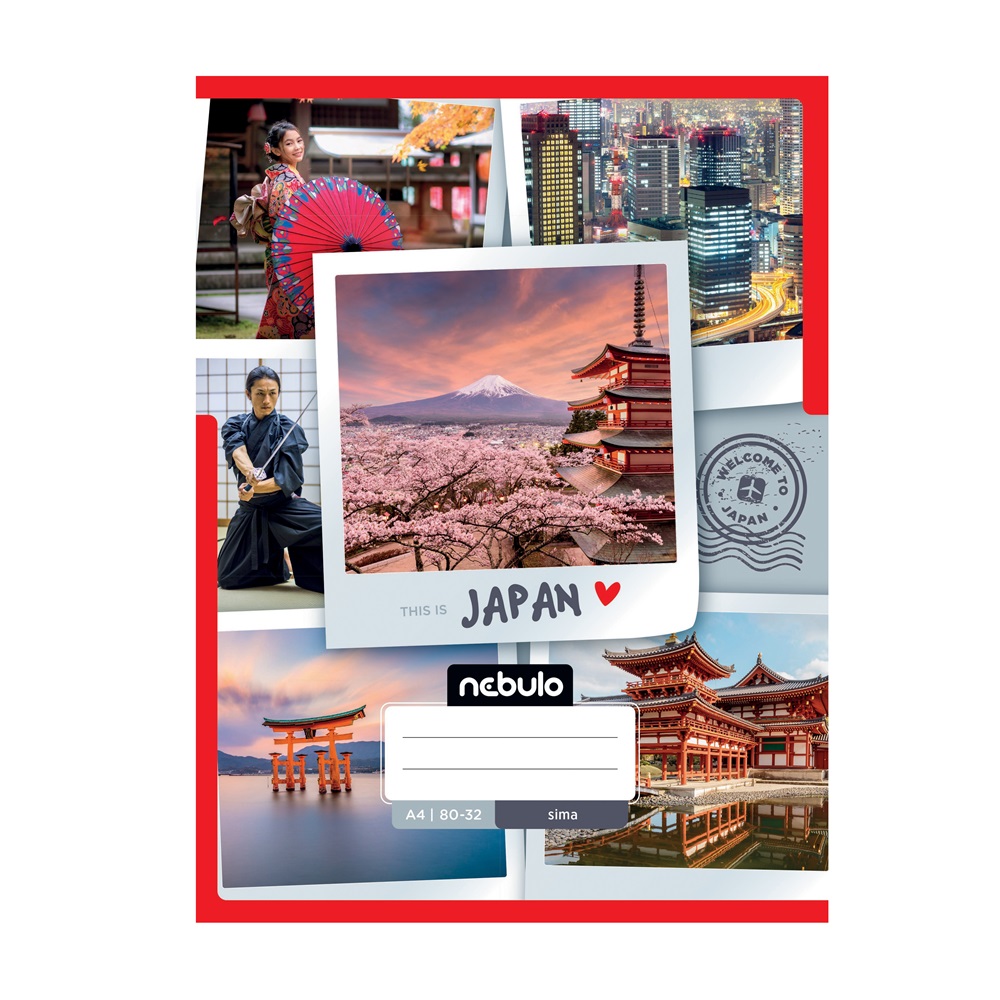 Füzet, A4, sima, 80-32, ország-város minták, 12 db/csomag Nebulo - Image 5