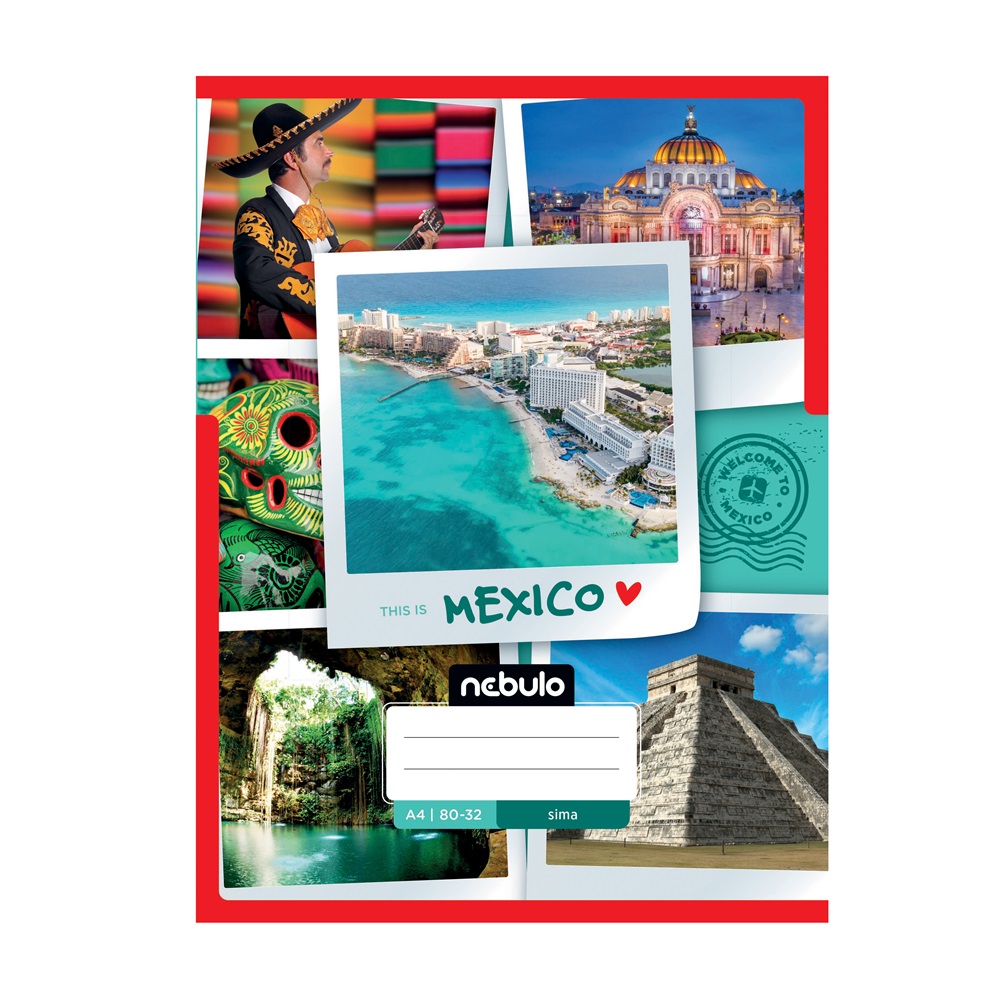 Füzet, A4, sima, 80-32, ország-város minták, 12 db/csomag Nebulo - Image 4